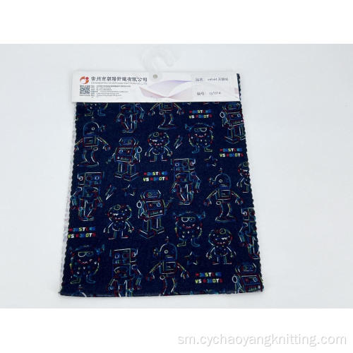 100% Polyester Faʻasalalau Lolomiina Velvet Fabric mo le taumalulu